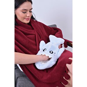 Shark Desenli Mavi Su Torbası Kılıfı Yumuşak, Rahatlatıcı Ve Isı Terapisi (termojel Hediyeli)