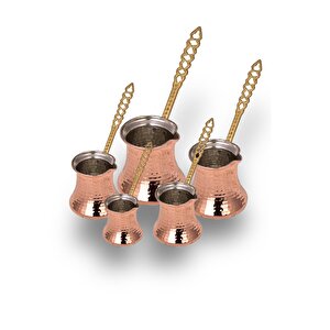 Cobper Premium Collection Köz Bakır Cezve 5'li Küçük Takım