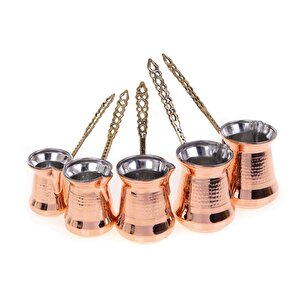 Cobper Premium Collection Haneden Bakır Cezve 5'li Takım