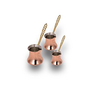 Cobper Premium Collection Köz Bakır Cezve 3'lü Küçük Takım