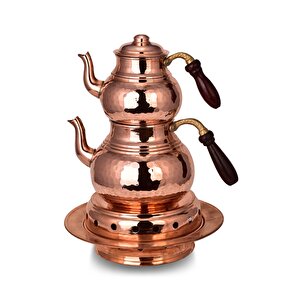 Cobper Premium Collection Teatime Isıtıcılı Kalın Bakır Çaydanlık Orta Boy