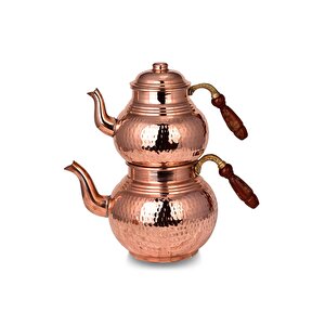 Cobper Premium Collection Teatime Isıtıcılı Kalın Bakır Çaydanlık Orta Boy