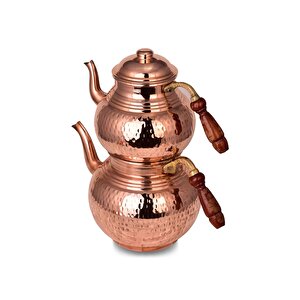 Cobper Premium Collection Teatime Isıtıcılı Kalın Bakır Çaydanlık Orta Boy