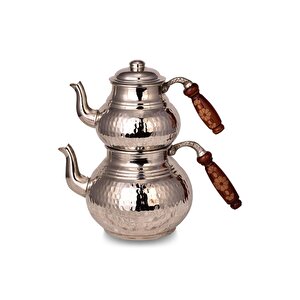Cobper Premium Collection Teatime Bakır Çaydanlık Orta Boy Nikel