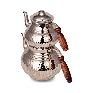 Cobper Premium Collection Teatime Bakır Çaydanlık Orta Boy Nikel