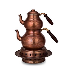 Cobper Premium Collection Teatime Isıtıcılı Kalın Bakır Çaydanlık Orta Boy