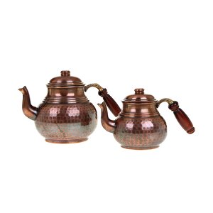 Cobper Premium Collection Teatime Isıtıcılı Kalın Bakır Çaydanlık Orta Boy