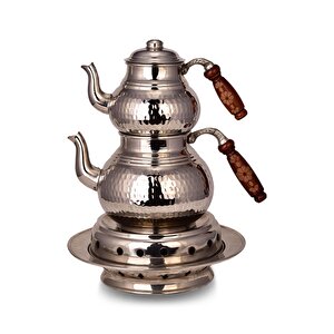 Cobper Premium Collection Klasik Isıtıcılı Kalın Bakır Çaydanlık Orta Boy