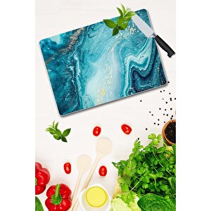 20x30 Cm Cam Kesme Tahtası Okyanus
