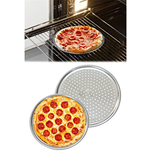 28 Cm Pizza Ve Lahmacun Tepsisi Delikli Paslanmaz Çelik Tepsi Pizza Lahmacun Pide Tepsisi