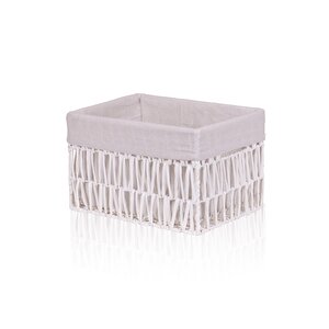 Cesta Hasır Organizer Sepet Beyaz 30x22x19 Cm