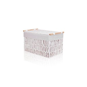Cesta Hasır Organizer Sepet Beyaz 52x30x32 Cm