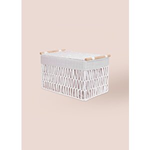The Mia Cesta Hasır Organizer Sepet Beyaz 52x30x32 Cm