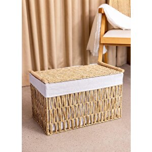 The Mia Cesta Hasır Organizer Sepet Naturel 52x30x32 Cm