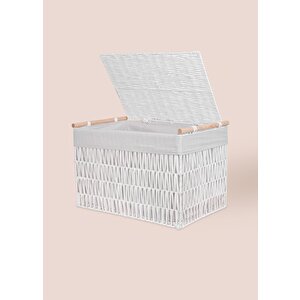 The Mia Cesta Hasır Organizer Sepet Beyaz 57x36x37 Cm