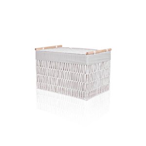 Cesta Hasır Organizer Sepet Beyaz 57x36x37 Cm