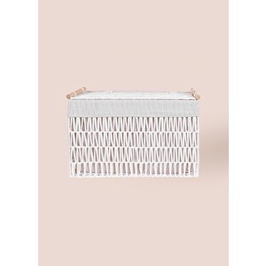 The Mia Cesta Hasır Organizer Sepet Beyaz 57x36x37 Cm