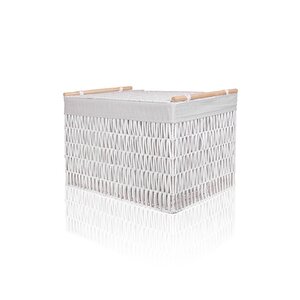 Cesta Hasır Organizer Sepet Beyaz 62x42x42 Cm