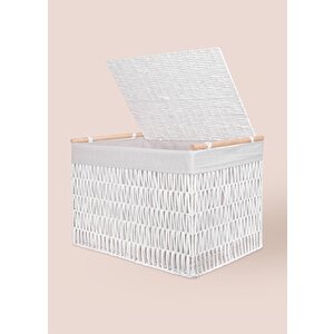 The Mia Cesta Hasır Organizer Sepet Beyaz 62x42x42 Cm