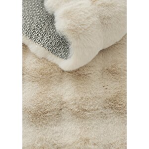 Cool Halı Sofia Bej Halı Yumuşak Uzun Tüylü Suni Kürk Post Peluş Halı Yıkanabilir Yatak Odası Halısı