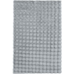 Sofia Gri Halı Yıkanabilir Banyo Halı Yumuşak Uzun Tüylü Suni Kürk Tavşan Post Peluş Halı 200x300 cm