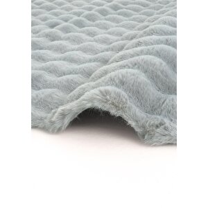 Cool Halı Sofia Gri Halı Yıkanabilir Banyo Halı Yumuşak Uzun Tüylü Suni Kürk Tavşan Post Peluş Halı