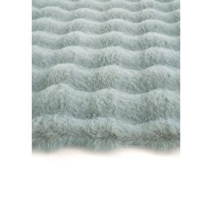 Cool Halı Sofia Gri Halı Yıkanabilir Banyo Halı Yumuşak Uzun Tüylü Suni Kürk Tavşan Post Peluş Halı