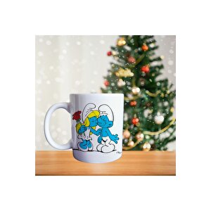 Şirinler - The Smurfs - Şirine Sevgi Temalı Çizgi Karakter Porselen Kupa