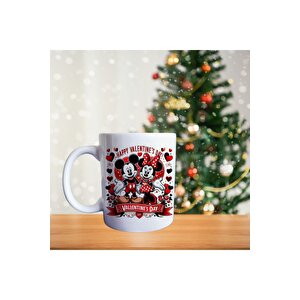 Mickey Ve Minnie Mouse - Sevgililere Özel - Çizgi Karakter Temalı Porselen Kupa