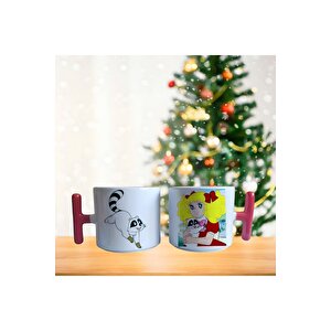 Şeker Kız Candy Kırmızı Elbiseli Porselen Fincan / Kupa -mug