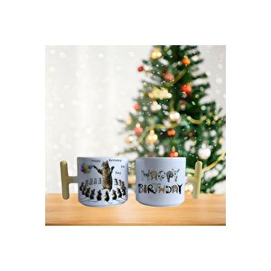 Kedi Ve Farelerin Müzikali Happy Birthday Porselen Fincan / Kupa -mug