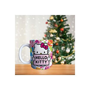 Hello Kitty - Rengarenk Hello Kitty - En Güzel Hediye Çizgi Film Temalı Porselen Kupa