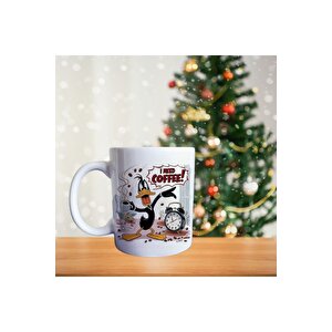 Duffy Duck - I Need Coffee- Kahve Ihtiyacı - Looney Tunes Çizgi Film Temalı Porselen Kupa