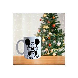 Mickey Mouse - Parmak Işaretli - Sevilmeyene Hediye - Disnep Temalı Porselen Kupa
