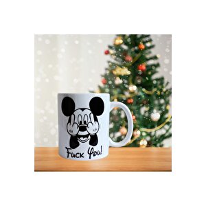 Mickey Mouse - Parmak Işaretli - Sevilmeyene Hediye - Disnep Temalı Porselen Kupa