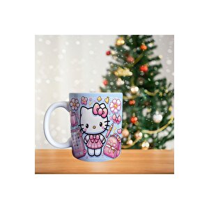 Hello Kitty - Rengarenk - Öğrenci Temalı - Çizgi Film Disnep Porselen Kupa