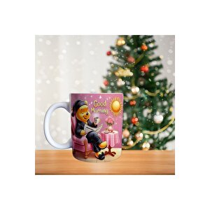 Winnie The Pooh - Sabah Kahve Ve Gazete Keyfi - Çizgi Karakter Temalı Porselen Kupa