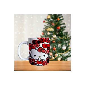 Hello Kitty - Kırmızı Elbiseli - Disnep Temalı Porselen Kupa
