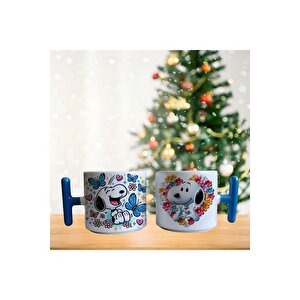 Snoopy Ve Kelebekler Porselen Fincan / Kupa -mug