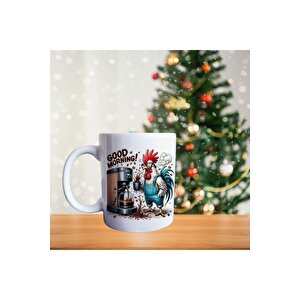 Barista Horoz - Olmak Ya Da Olmamak - Komik Çiftlik Hayvanı Temalı Porselen Kupa