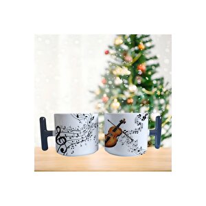Keman Ve Notalar Porselen Fincan / Kupa -mug