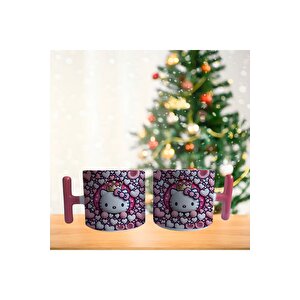 Hello Kitty Ve Kalpler Porselen Fincan / Kupa -mug