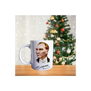 Gazi Mustafa Kemal Atatürk - Türkiye - Bayrak Temalı Porselen Kupa