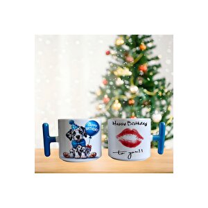 Dalmaçyalı Köpek - Happy Birthday Porselen Fincan / Kupa -mug