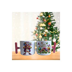 Kalp El Emojili Happy Birthday Porselen Fincan / Kupa -mug