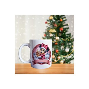 Minnie Mouse Kar Keyfi - En Güzel Yılbaşı - Çizgi Karakter Temalı Porselen Kupa
