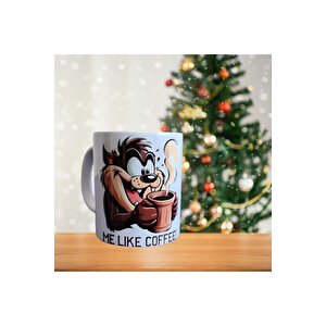 Tazmanya Canavarı - Looney Tunes - Kahve Sever Taz - Çizgi Karakterler Temalı Porselen Kupa