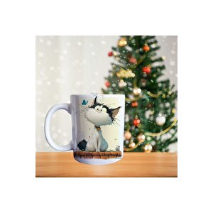 Kedi Temalı - Umurumda Değilsin - Tripli Kedi - Komik Sözlü Porselen Kupa