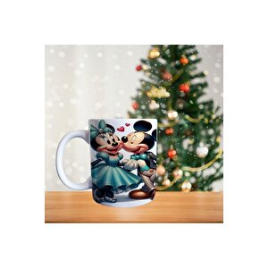 Mickey Ve Minnie Mouse Balo Salonunda - Kişiye Özel Hediye- Çizgi Karakter Temalı Porselen Kupa