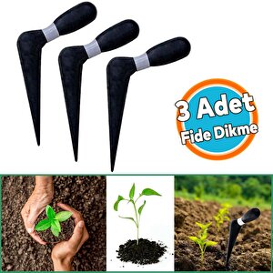 Fide Dikme Aparatı Aleti Fide Dikici Ve Sökücü Siyah Plastik 18 Cm (3 Adet)